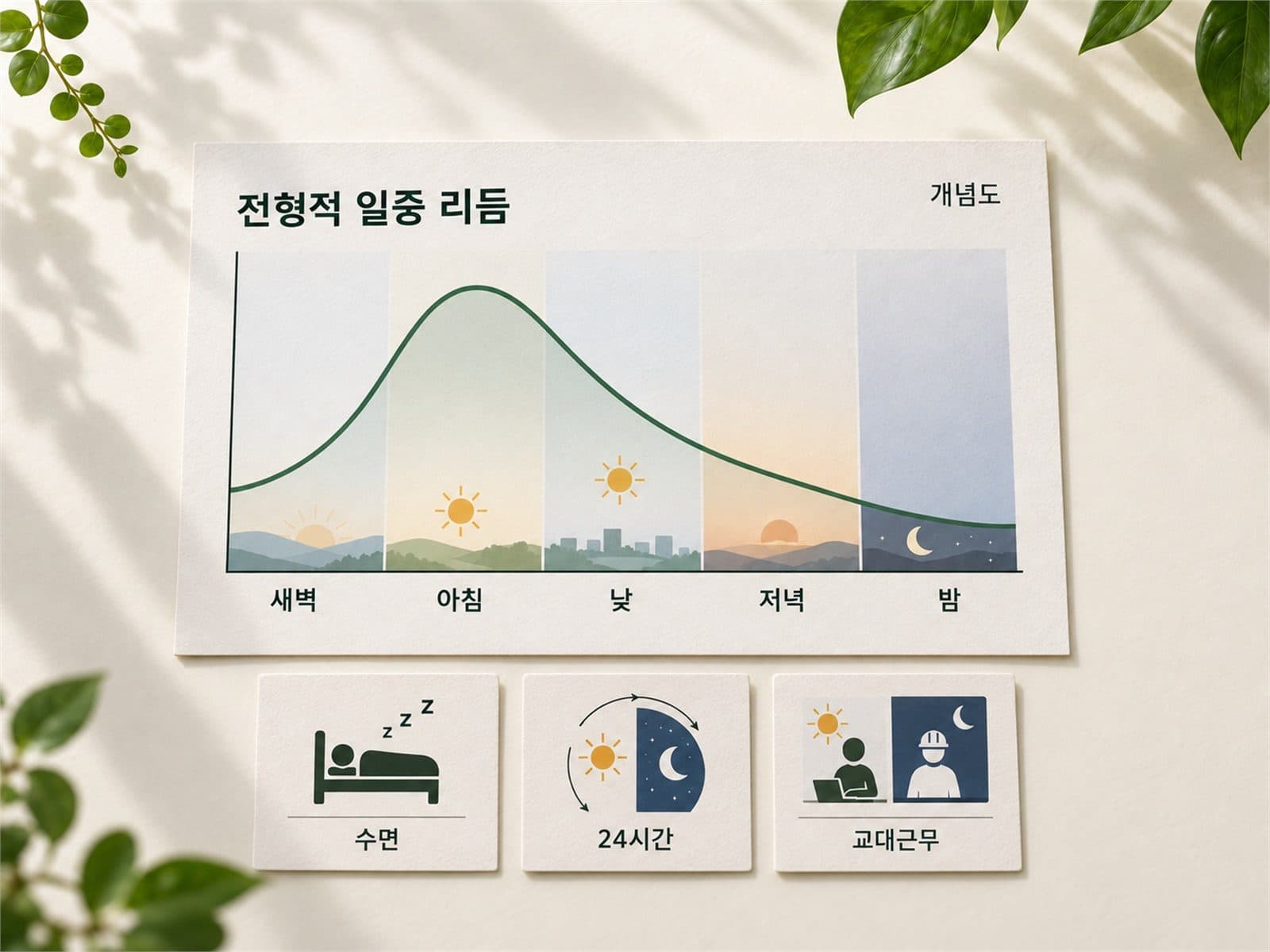 아침에 높고 밤에 낮아지는 코르티솔 일중리듬