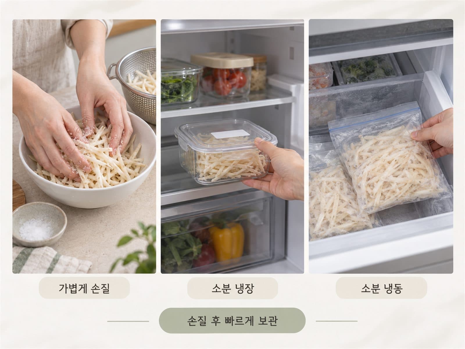 도라지 쓴맛 제거 손질 냉장 냉동 보관
