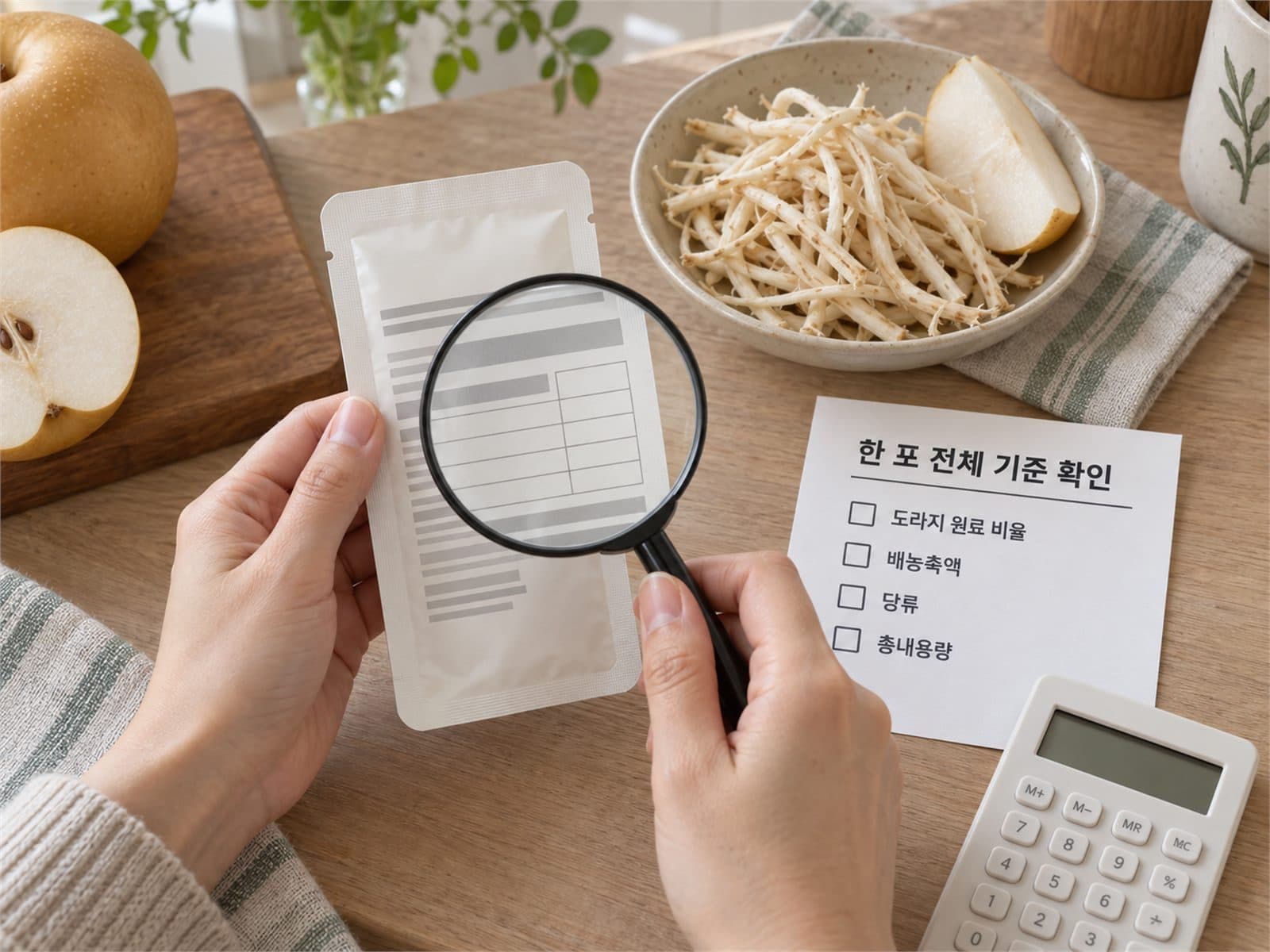 도라지청 배도라지즙 원재료 당류 라벨