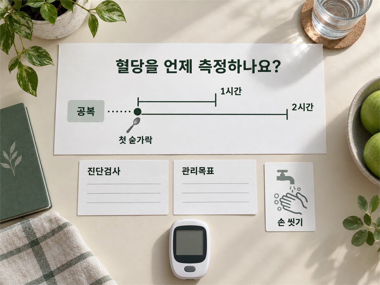 임신성 당뇨 공복 식후 1시간 2시간 혈당 측정 타임라인