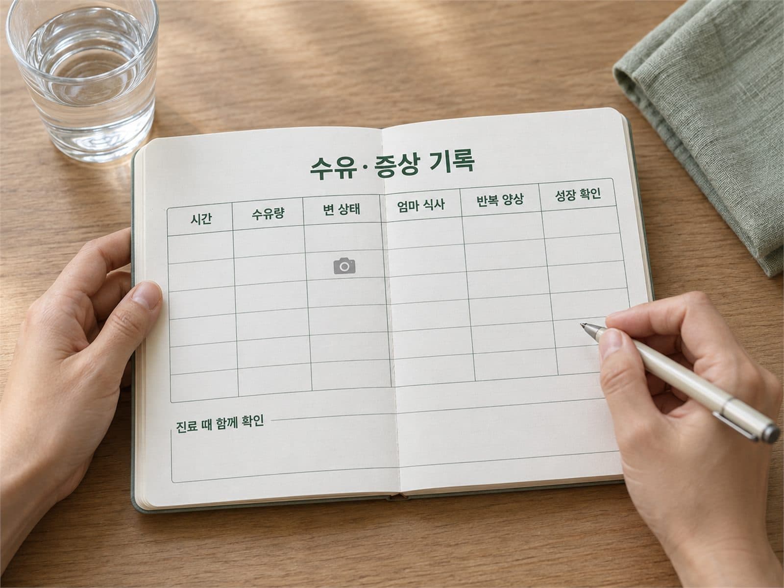 영아 혈변 발진 수유 식사 기록