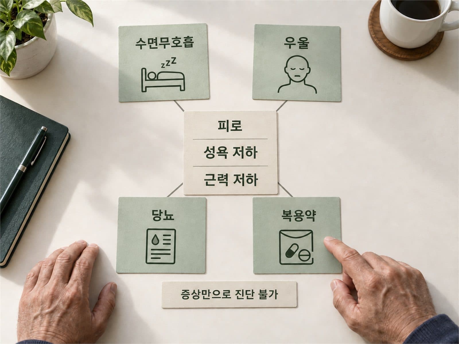 남성 갱년기 증상과 수면 우울 대사질환 원인 비교
