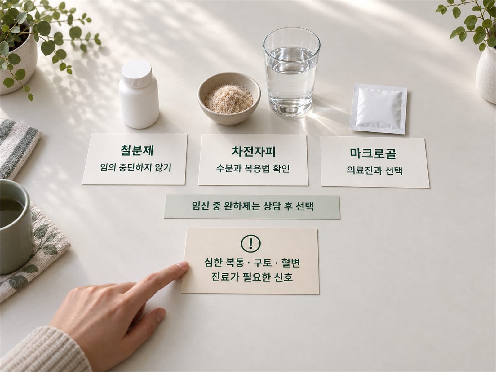 임신 변비 철분제 완하제 위험 신호