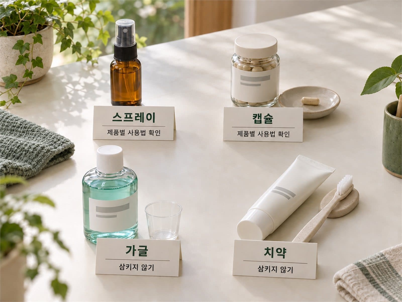 프로폴리스 스프레이 액상 캡슐 가글 치약 사용 차이