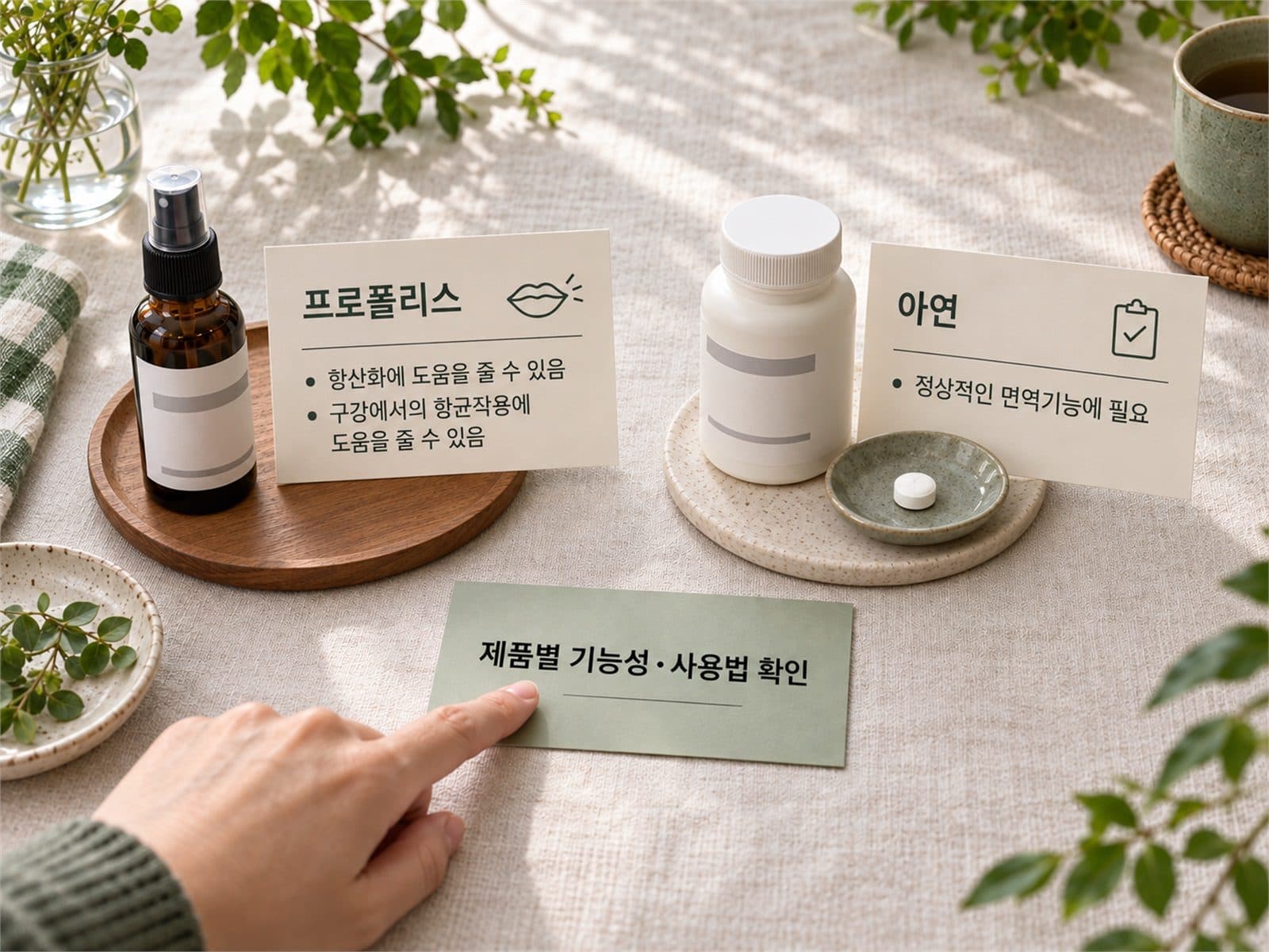 프로폴리스 구강 항균 항산화와 아연 면역 기능성 비교