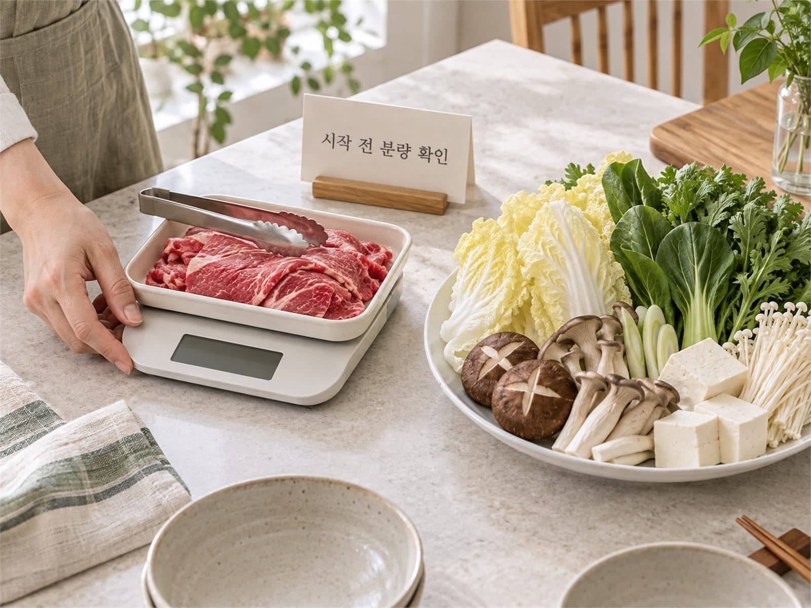 샤브샤브 고기 채소 1인분