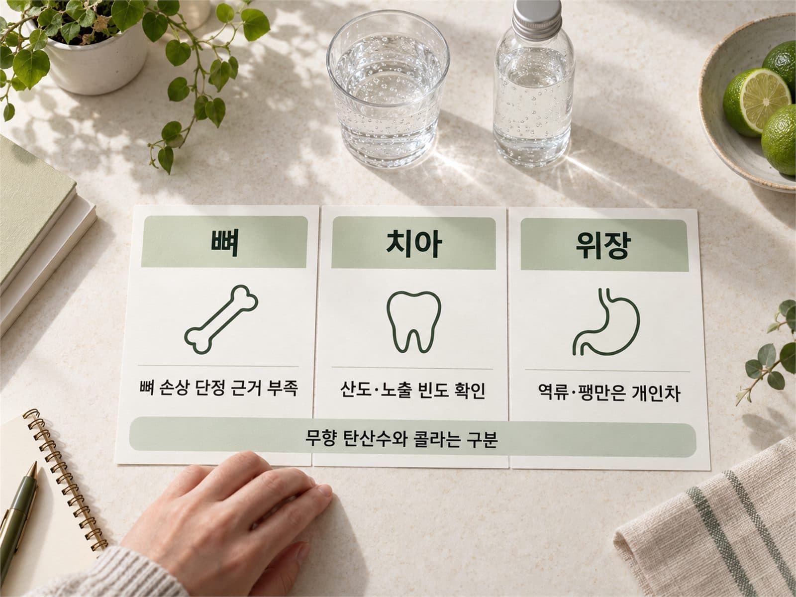 탄산수 뼈 치아 역류 근거 구분