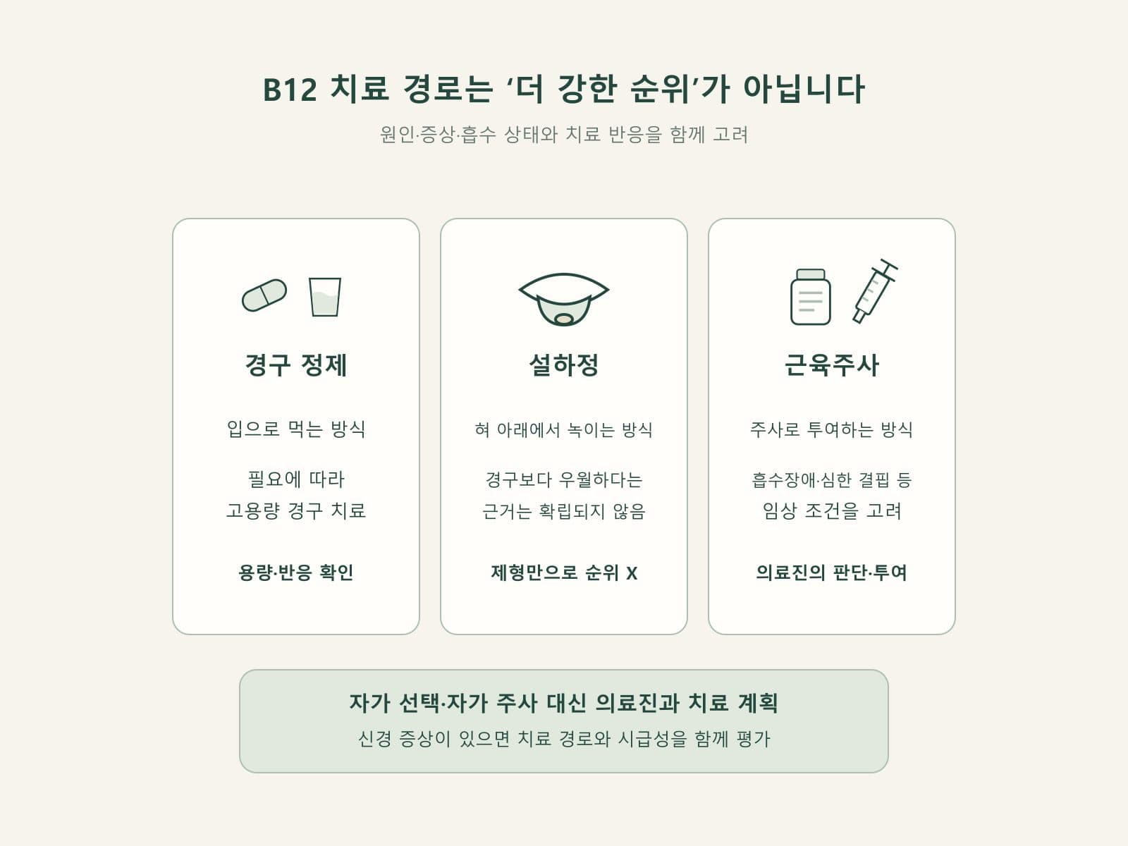 비타민 B12 경구정 설하정 주사 차이